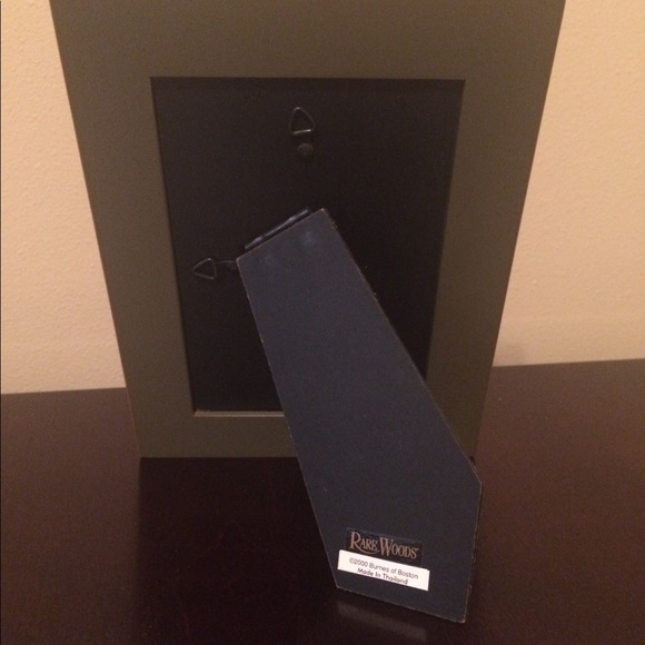 Olive Green Floral Carved Wood Picture Frame - Picture 3 of 4